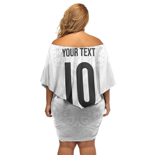 Custom New Zealand Football Family Matching Off Shoulder Short Dress and Hawaiian Shirt The Whites-Sporty T90 Style - Aussie Hoodie