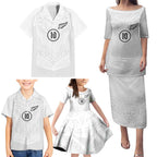 Custom New Zealand Football Family Matching Puletasi and Hawaiian Shirt The Whites-Sporty T90 Style - Aussie Hoodie