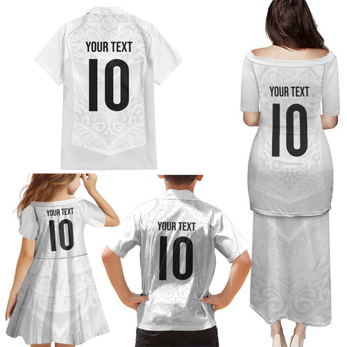Custom New Zealand Football Family Matching Puletasi and Hawaiian Shirt The Whites-Sporty T90 Style - Aussie Hoodie