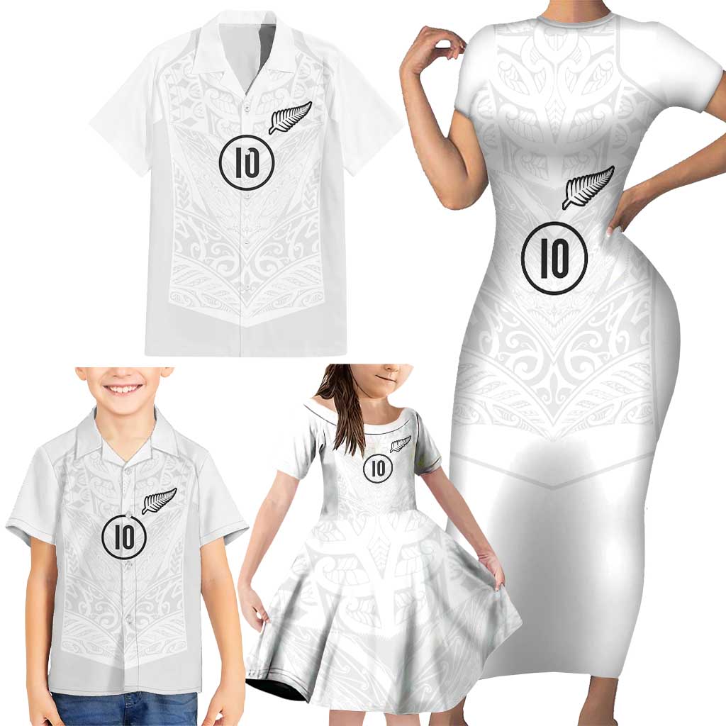 Custom New Zealand Football Family Matching Short Sleeve Bodycon Dress and Hawaiian Shirt The Whites-Sporty T90 Style - Aussie Hoodie