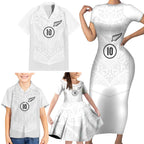Custom New Zealand Football Family Matching Short Sleeve Bodycon Dress and Hawaiian Shirt The Whites-Sporty T90 Style - Aussie Hoodie