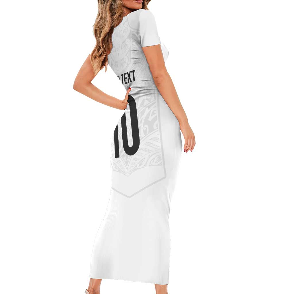 Custom New Zealand Football Family Matching Short Sleeve Bodycon Dress and Hawaiian Shirt The Whites-Sporty T90 Style - Aussie Hoodie