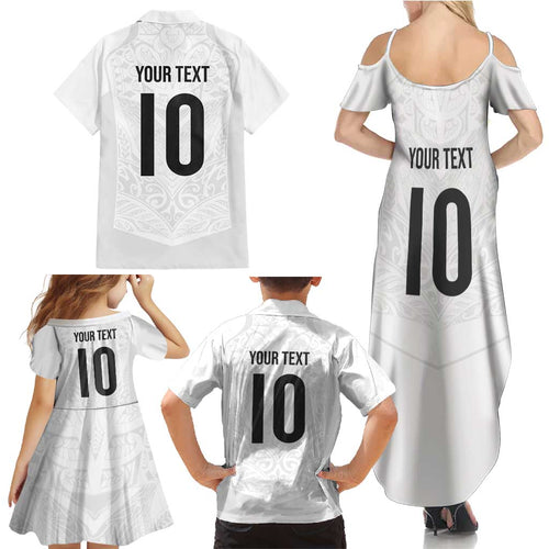 Custom New Zealand Football Family Matching Summer Maxi Dress and Hawaiian Shirt The Whites-Sporty T90 Style - Aussie Hoodie