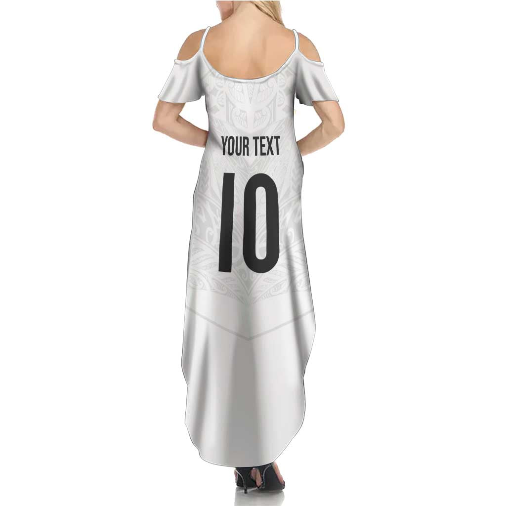 Custom New Zealand Football Family Matching Summer Maxi Dress and Hawaiian Shirt The Whites-Sporty T90 Style - Aussie Hoodie