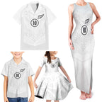 Custom New Zealand Football Family Matching Tank Maxi Dress and Hawaiian Shirt The Whites-Sporty T90 Style - Aussie Hoodie