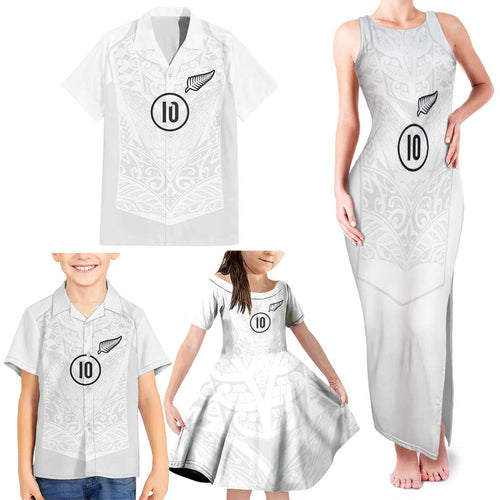 Custom New Zealand Football Family Matching Tank Maxi Dress and Hawaiian Shirt The Whites-Sporty T90 Style - Aussie Hoodie