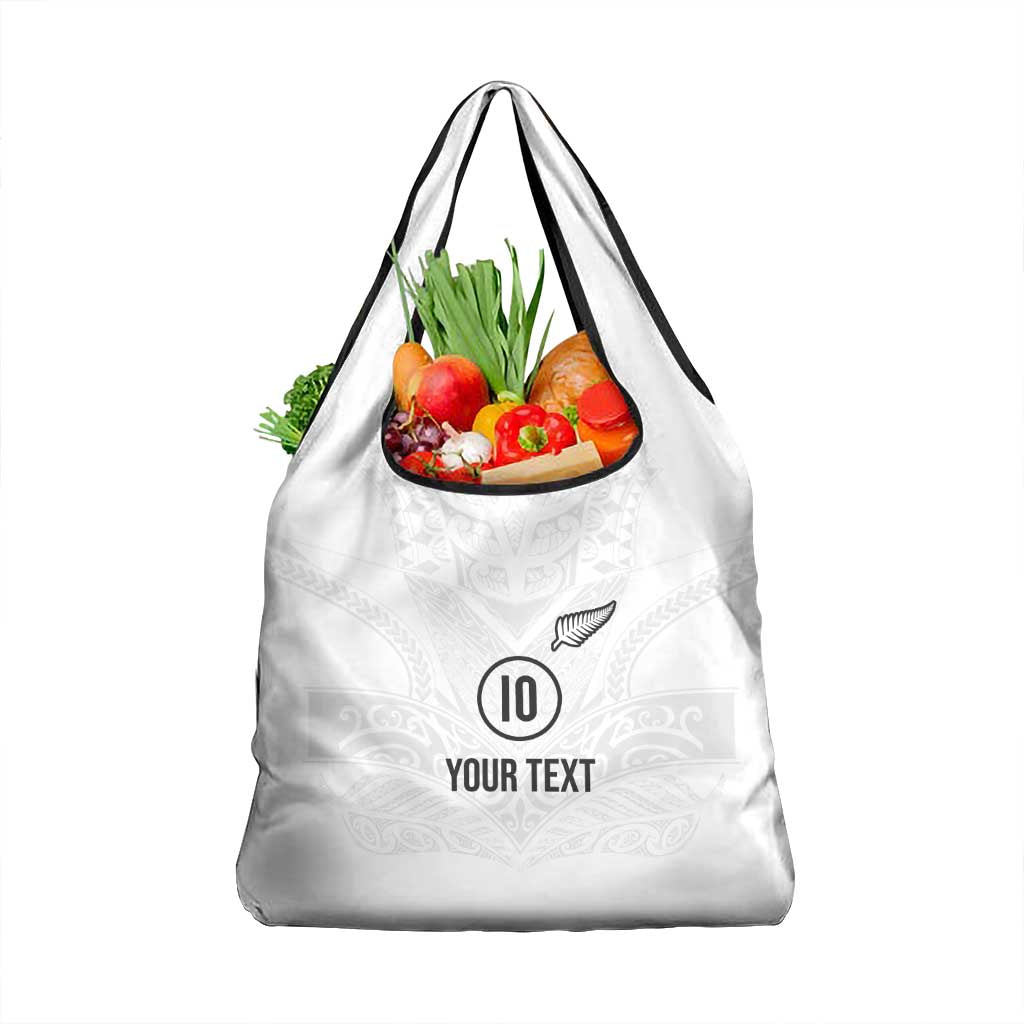 Custom New Zealand Football Grocery Bag The Whites-Sporty T90 Style - Aussie Hoodie