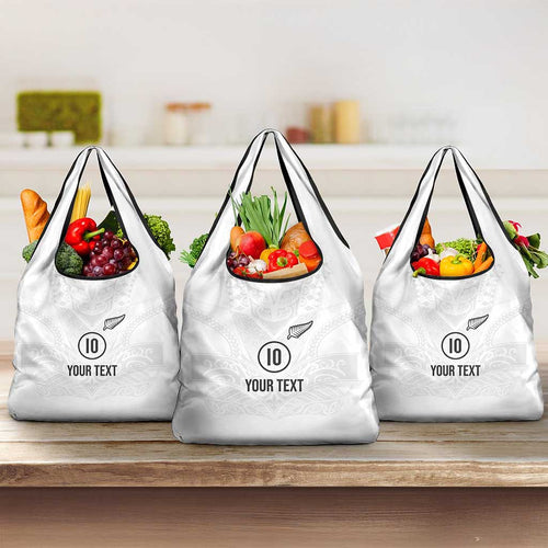 Custom New Zealand Football Grocery Bag The Whites-Sporty T90 Style - Aussie Hoodie