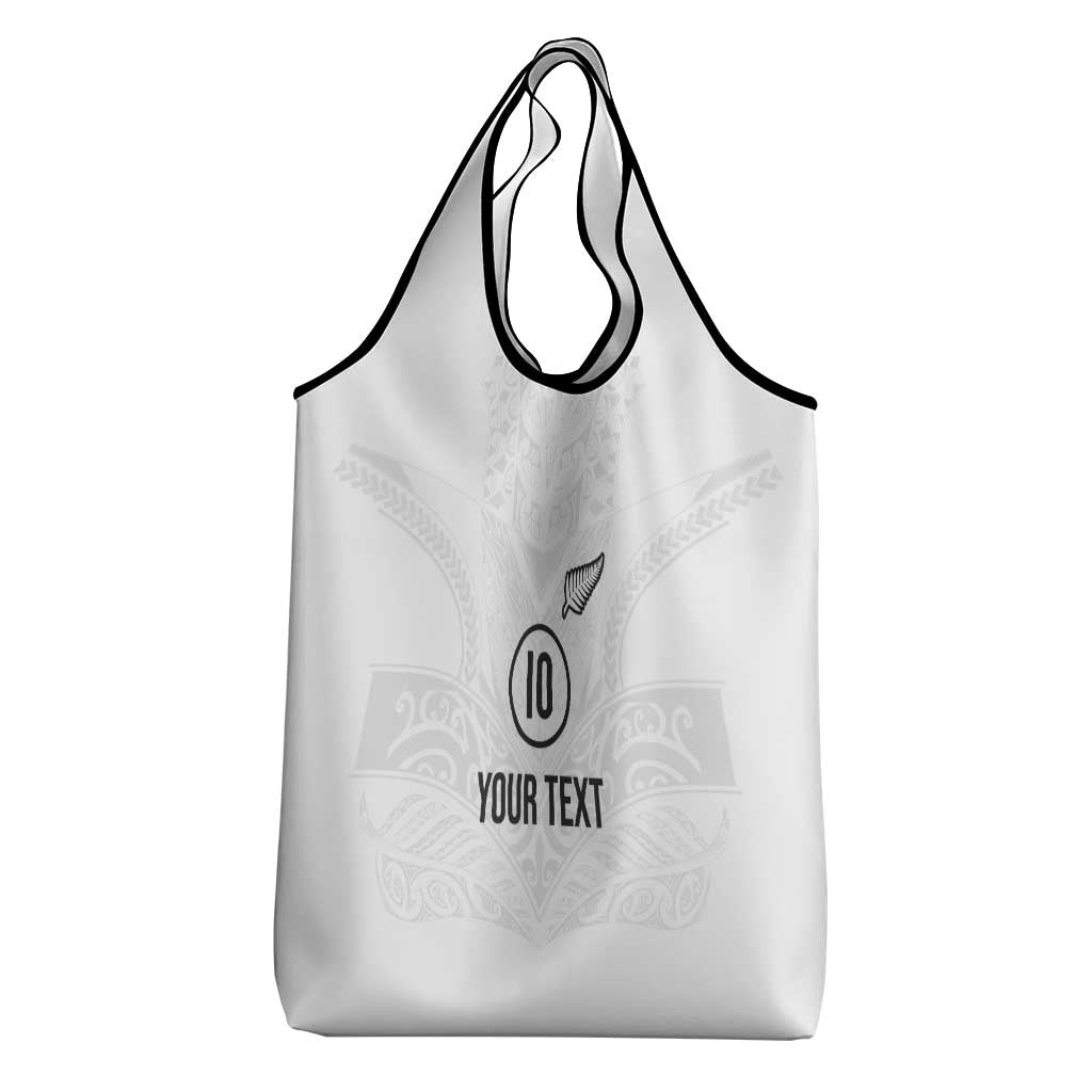 Custom New Zealand Football Grocery Bag The Whites-Sporty T90 Style - Aussie Hoodie
