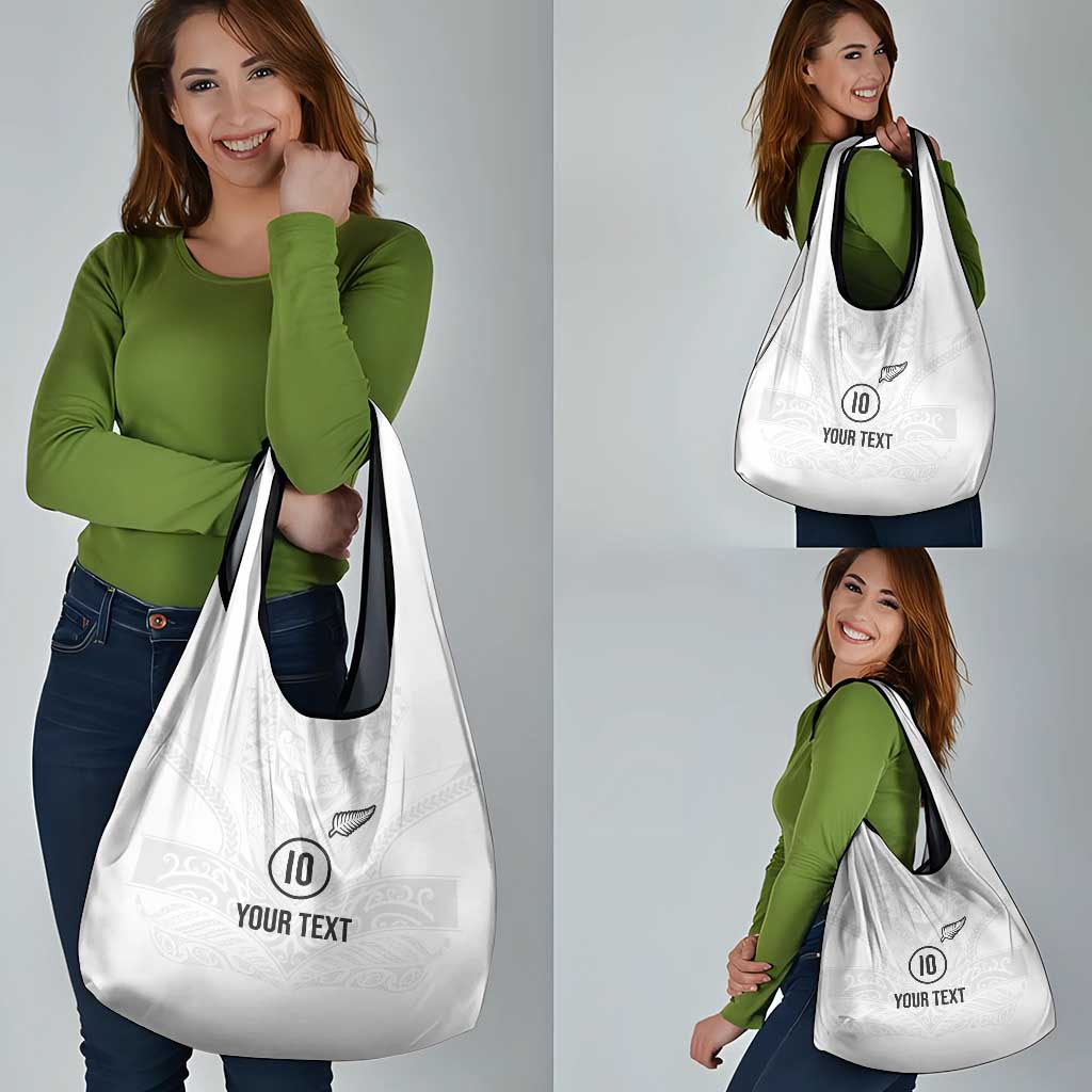 Custom New Zealand Football Grocery Bag The Whites-Sporty T90 Style - Aussie Hoodie