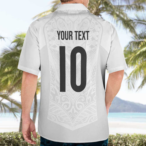 Custom New Zealand Football Hawaiian Shirt The Whites-Sporty T90 Style - Aussie Hoodie