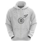 Custom New Zealand Football Hoodie The Whites-Sporty T90 Style - Aussie Hoodie