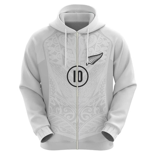 Custom New Zealand Football Hoodie The Whites-Sporty T90 Style - Aussie Hoodie