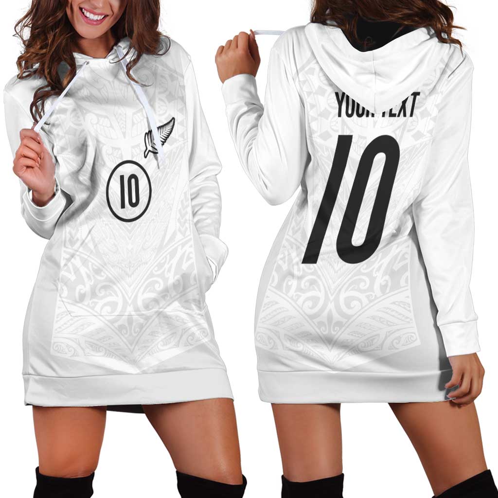 Custom New Zealand Football Hoodie Dress The Whites-Sporty T90 Style - Aussie Hoodie