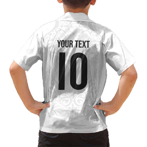 Custom New Zealand Football Kid Hawaiian Shirt The Whites-Sporty T90 Style - Aussie Hoodie