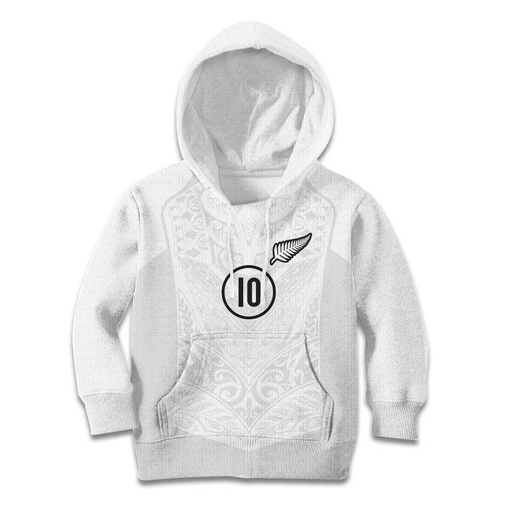 Custom New Zealand Football Kid Hoodie The Whites-Sporty T90 Style - Aussie Hoodie