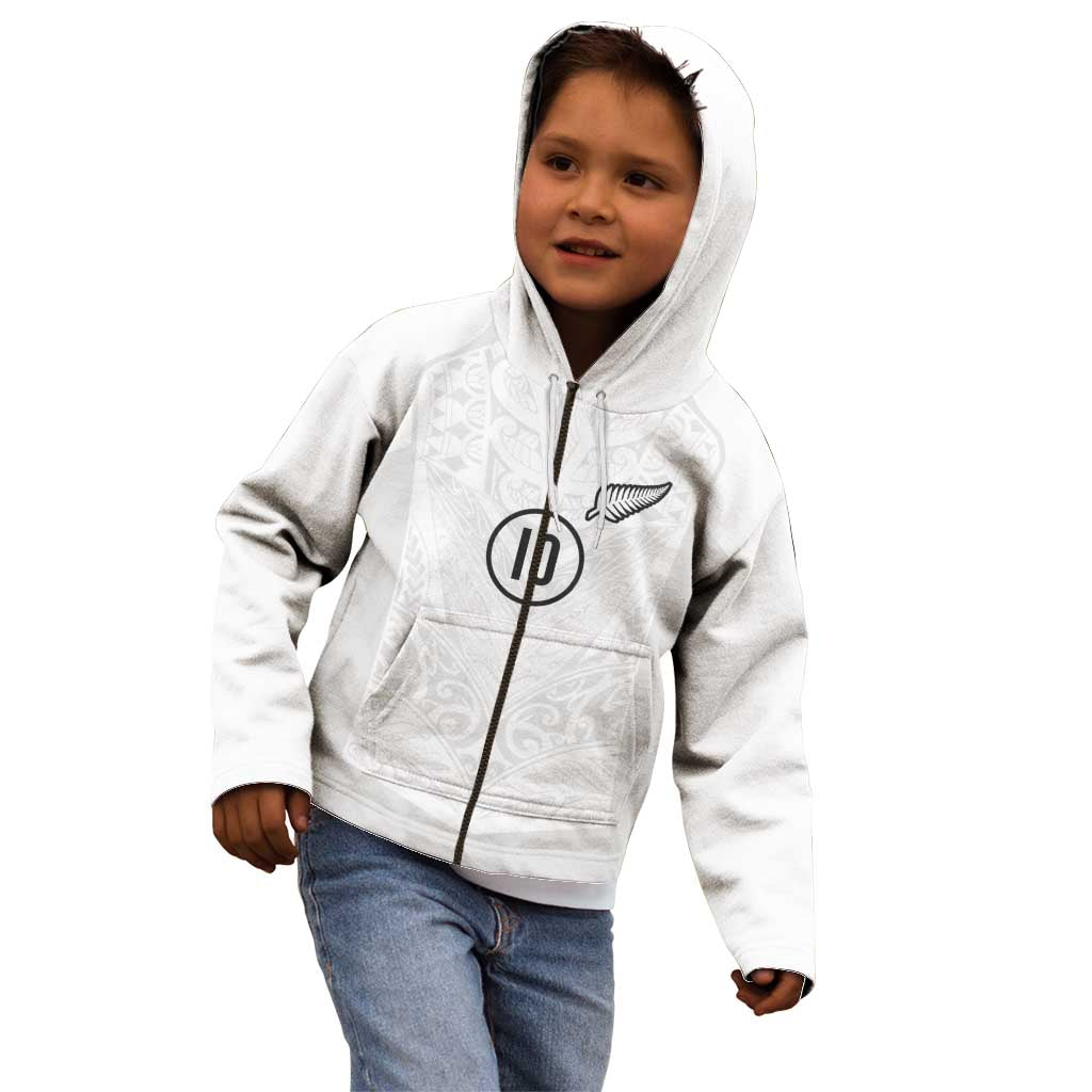 Custom New Zealand Football Kid Hoodie The Whites-Sporty T90 Style - Aussie Hoodie