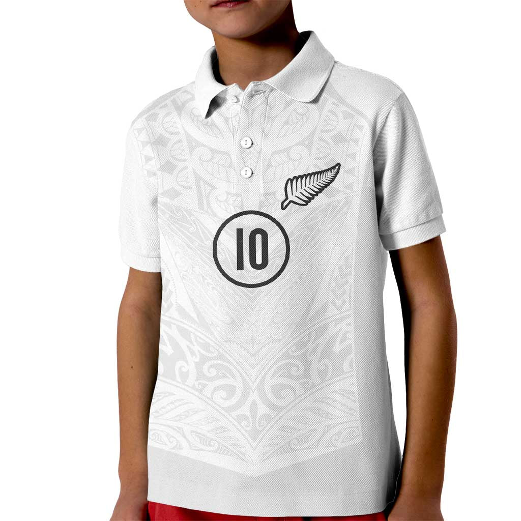 Custom New Zealand Football Kid Polo Shirt The Whites-Sporty T90 Style - Aussie Hoodie