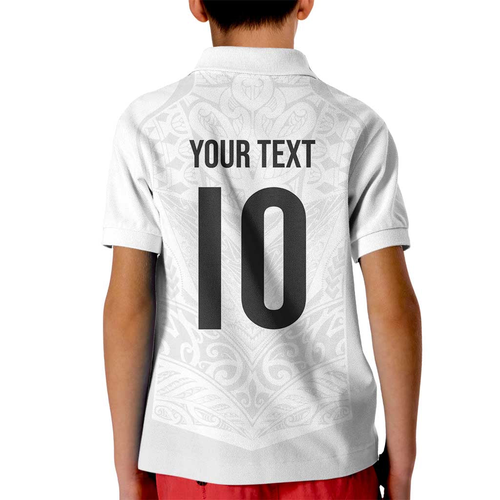 Custom New Zealand Football Kid Polo Shirt The Whites-Sporty T90 Style - Aussie Hoodie