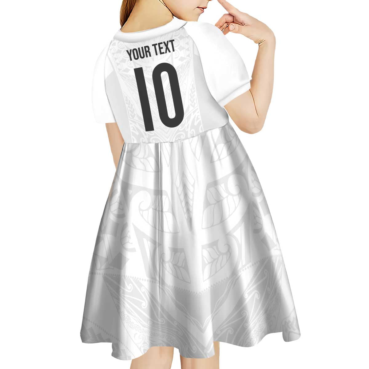 Custom New Zealand Football Kid Short Sleeve Dress The Whites-Sporty T90 Style - Aussie Hoodie