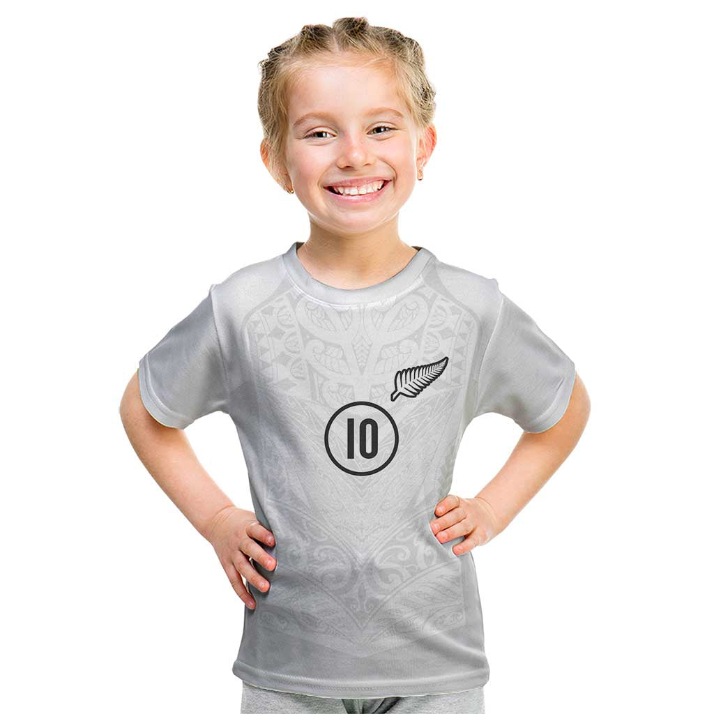 Custom New Zealand Football Kid T Shirt The Whites-Sporty T90 Style - Aussie Hoodie