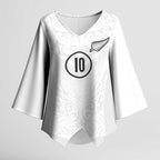Custom New Zealand Football Kimono Sleeve Blouse The Whites-Sporty T90 Style - Aussie Hoodie