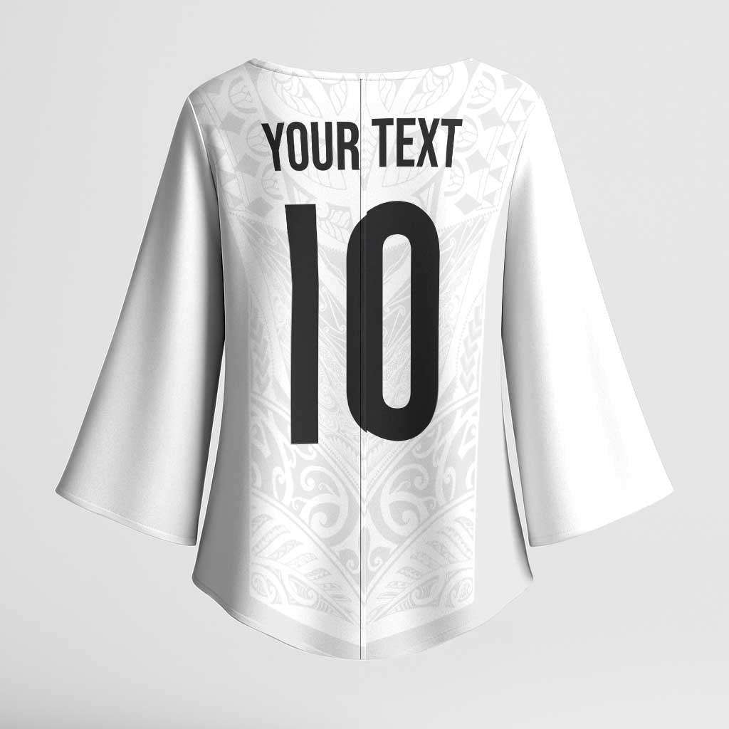 Custom New Zealand Football Kimono Sleeve Blouse The Whites-Sporty T90 Style - Aussie Hoodie
