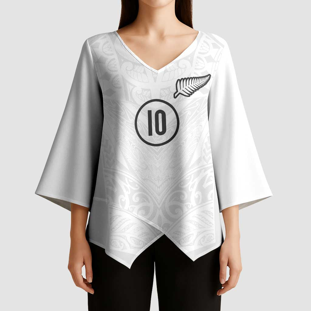 Custom New Zealand Football Kimono Sleeve Blouse The Whites-Sporty T90 Style - Aussie Hoodie