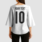 Custom New Zealand Football Kimono Sleeve Blouse The Whites-Sporty T90 Style - Aussie Hoodie