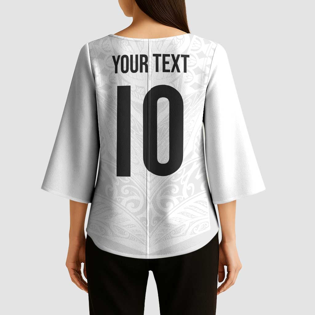 Custom New Zealand Football Kimono Sleeve Blouse The Whites-Sporty T90 Style - Aussie Hoodie
