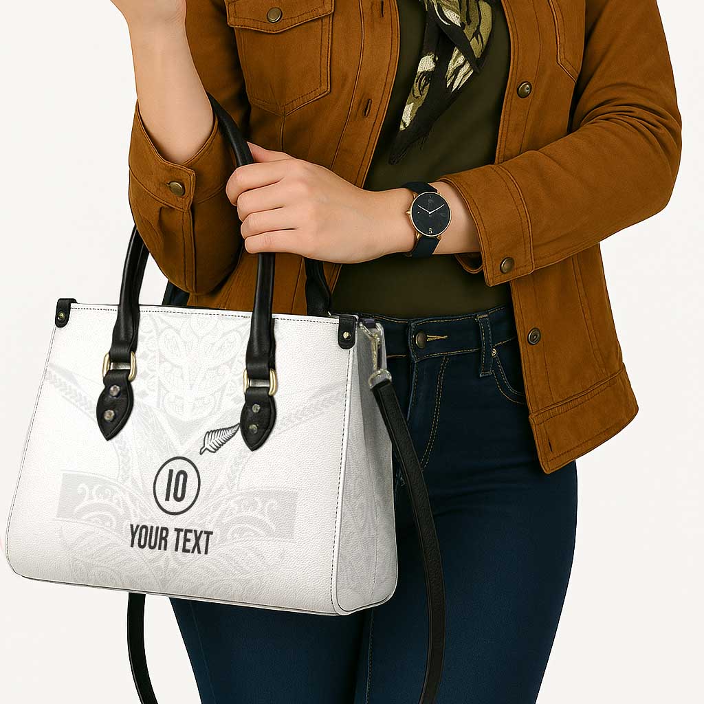 Custom New Zealand Football Leather Bag The Whites-Sporty T90 Style - Aussie Hoodie