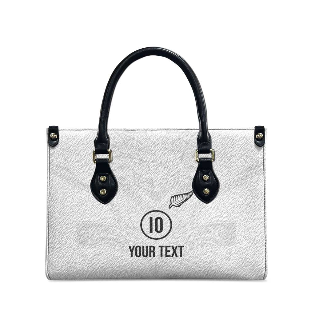Custom New Zealand Football Leather Bag The Whites-Sporty T90 Style - Aussie Hoodie