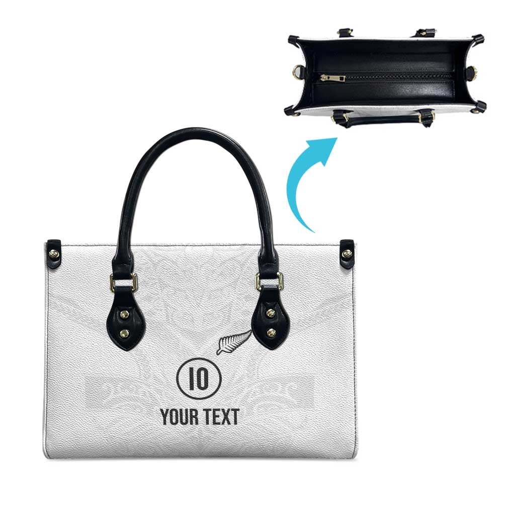 Custom New Zealand Football Leather Bag The Whites-Sporty T90 Style - Aussie Hoodie