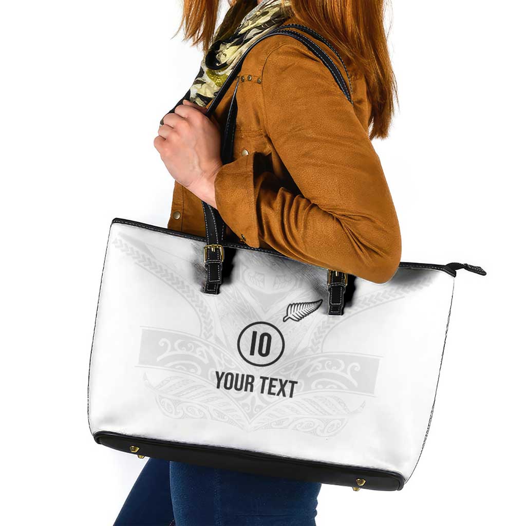 Custom New Zealand Football Leather Tote Bag The Whites-Sporty T90 Style - Aussie Hoodie