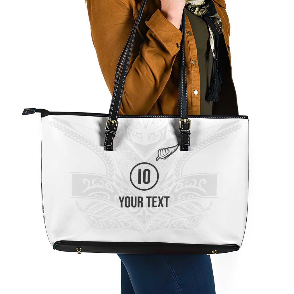 Custom New Zealand Football Leather Tote Bag The Whites-Sporty T90 Style - Aussie Hoodie