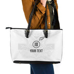 Custom New Zealand Football Leather Tote Bag The Whites-Sporty T90 Style - Aussie Hoodie