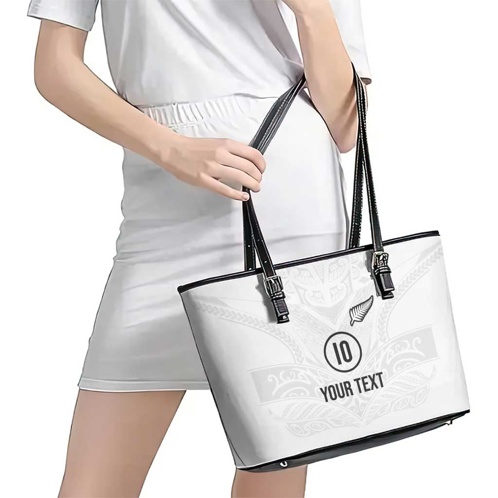 Custom New Zealand Football Leather Tote Bag The Whites-Sporty T90 Style - Aussie Hoodie