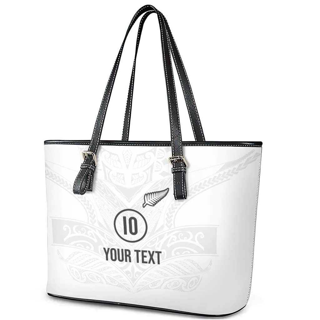 Custom New Zealand Football Leather Tote Bag The Whites-Sporty T90 Style - Aussie Hoodie