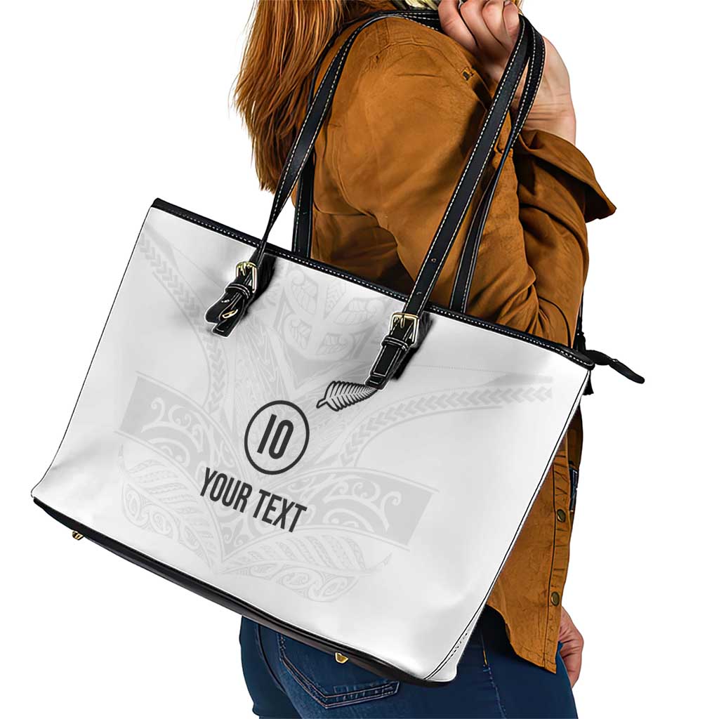 Custom New Zealand Football Leather Tote Bag The Whites-Sporty T90 Style - Aussie Hoodie