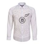 Custom New Zealand Football Long Sleeve Button Shirt The Whites-Sporty T90 Style - Aussie Hoodie