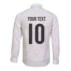 Custom New Zealand Football Long Sleeve Button Shirt The Whites-Sporty T90 Style - Aussie Hoodie