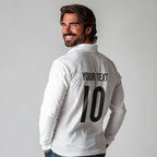 Custom New Zealand Football Long Sleeve Polo Shirt The Whites-Sporty T90 Style - Aussie Hoodie