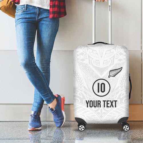 Custom New Zealand Football Luggage Cover The Whites-Sporty T90 Style - Aussie Hoodie