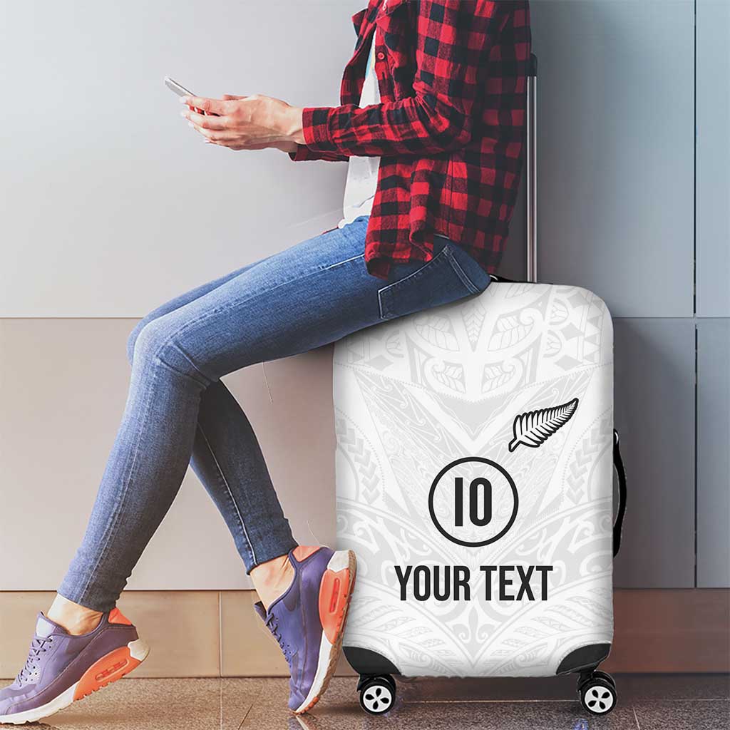 Custom New Zealand Football Luggage Cover The Whites-Sporty T90 Style - Aussie Hoodie