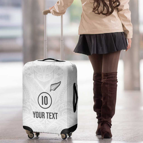 Custom New Zealand Football Luggage Cover The Whites-Sporty T90 Style - Aussie Hoodie