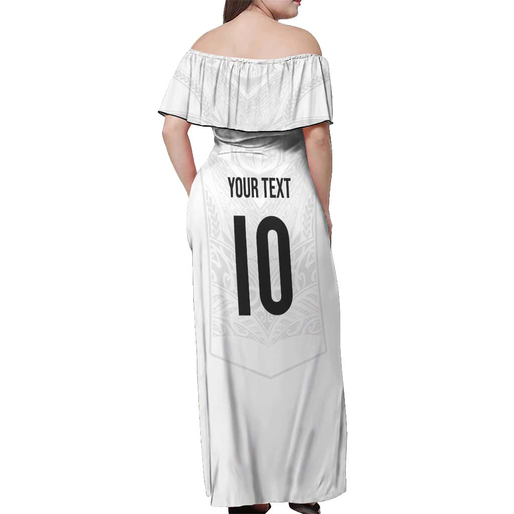 Custom New Zealand Football Off Shoulder Maxi Dress The Whites-Sporty T90 Style - Aussie Hoodie