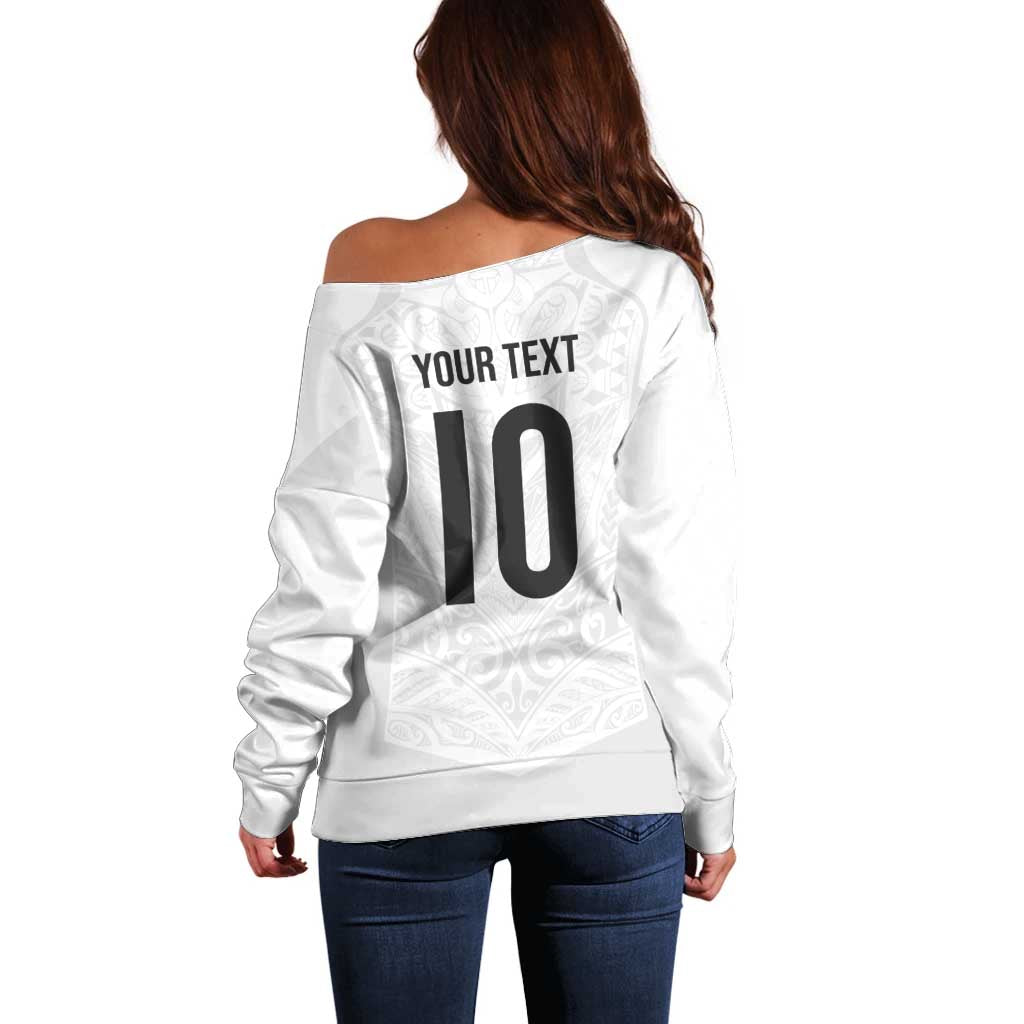 Custom New Zealand Football Off Shoulder Sweater The Whites-Sporty T90 Style - Aussie Hoodie
