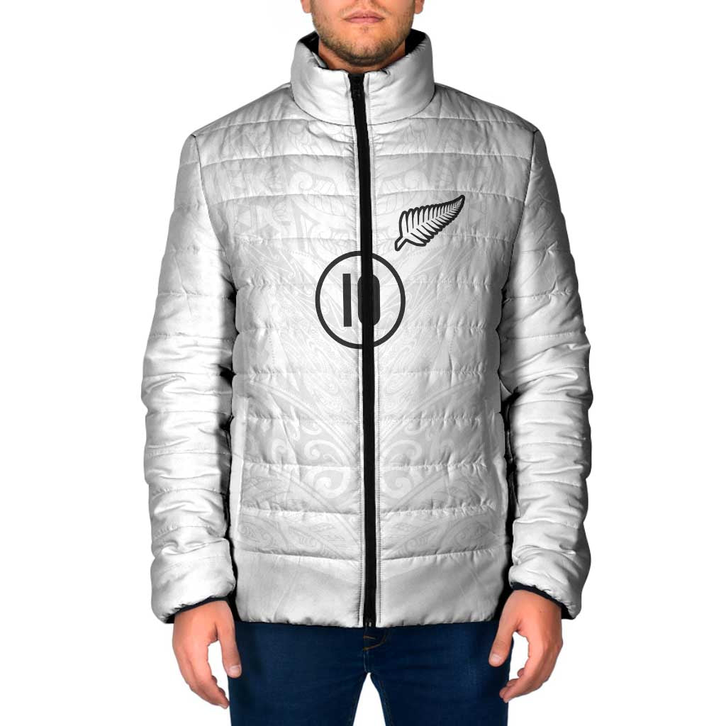 Custom New Zealand Football Padded Jacket The Whites-Sporty T90 Style - Aussie Hoodie