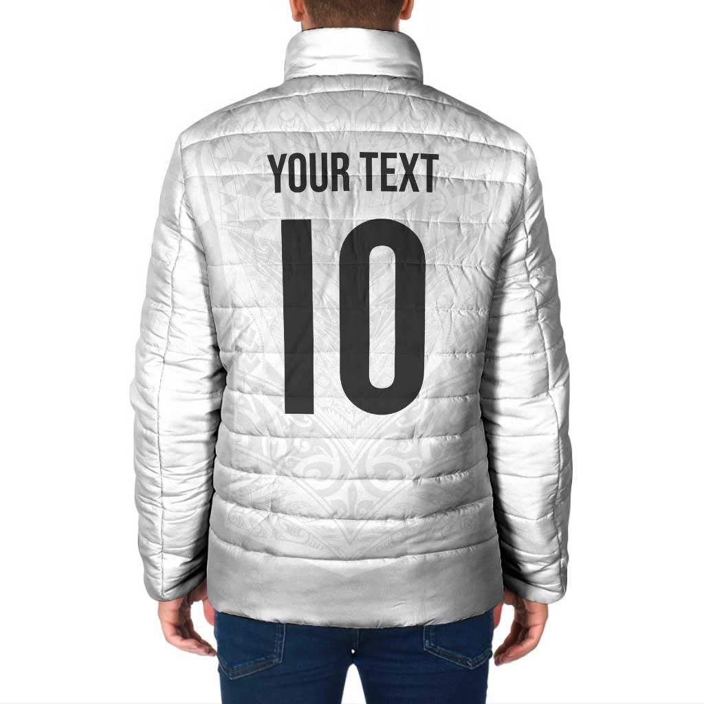 Custom New Zealand Football Padded Jacket The Whites-Sporty T90 Style - Aussie Hoodie