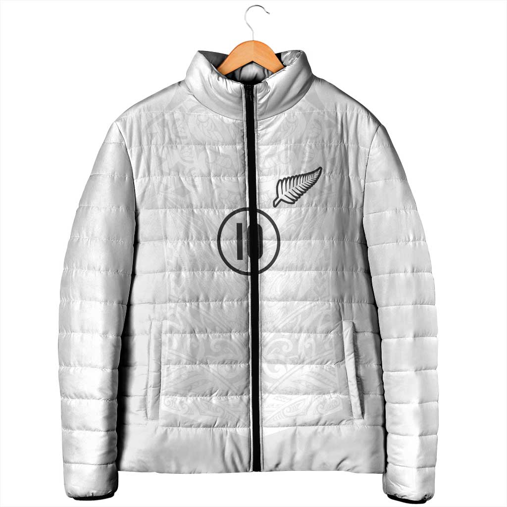 Custom New Zealand Football Padded Jacket The Whites-Sporty T90 Style - Aussie Hoodie